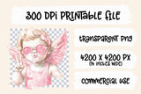 Pink Cupid Blowing Bubble | Valentines PNG Sublimation File