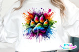 Paint Splash Dog Paw Print | PNG Sublimation File