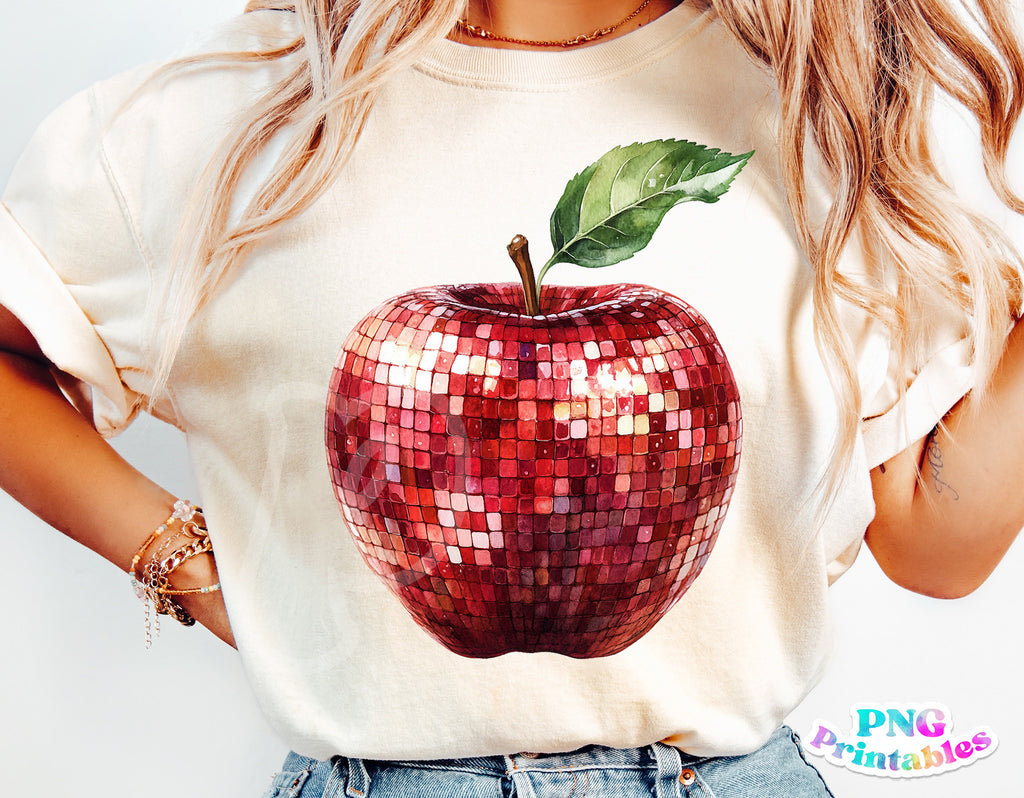 Disco Ball Apple | PNG Sublimation File