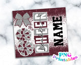 Cheer Glitter 20 oz Skinny Tumbler png Design -  Maroon and Silver