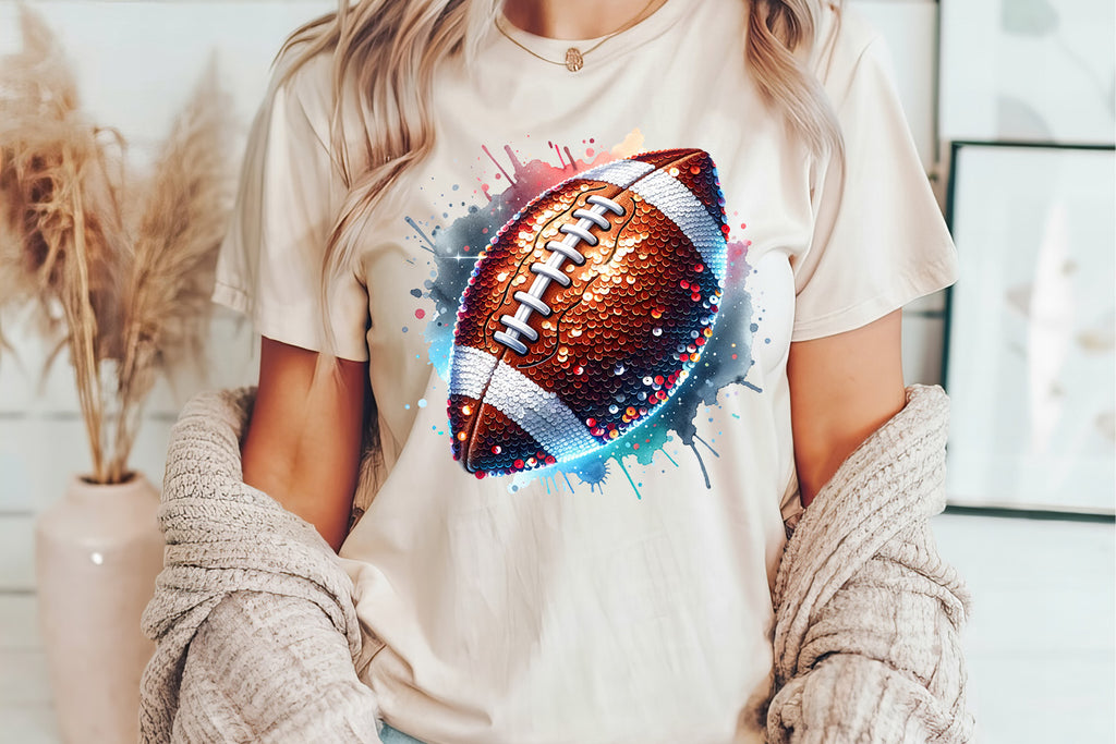 Sequin Football | PNG Sublimation File