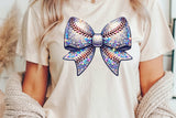 Sequin Baseball Bow | PNG Sublimation File