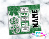 Cheer Glitter 20 oz Skinny Tumbler png Design -  Green and Silver