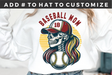 Baseball Mom Skeleton | PNG Sublimation File