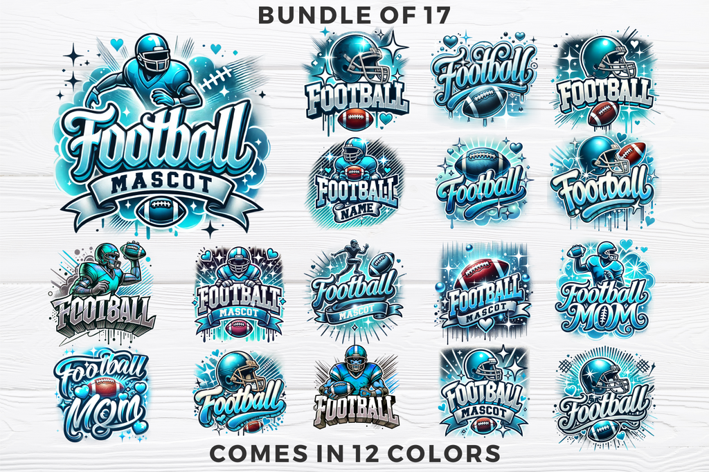 Airbrushed Football PNG Bundle