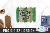 Green Silver Gold Brush Strokes | PNG Sublimation File