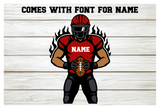 Football Player with Flames | SVG Cut File