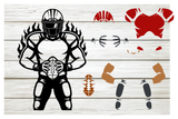 Football Player with Flames | SVG Cut File