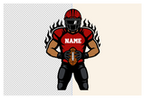 Football Player with Flames | SVG Cut File
