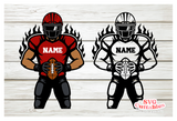 Football Player with Flames | SVG Cut File