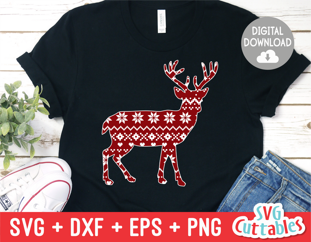 Deer with Sweater Print | Cut File