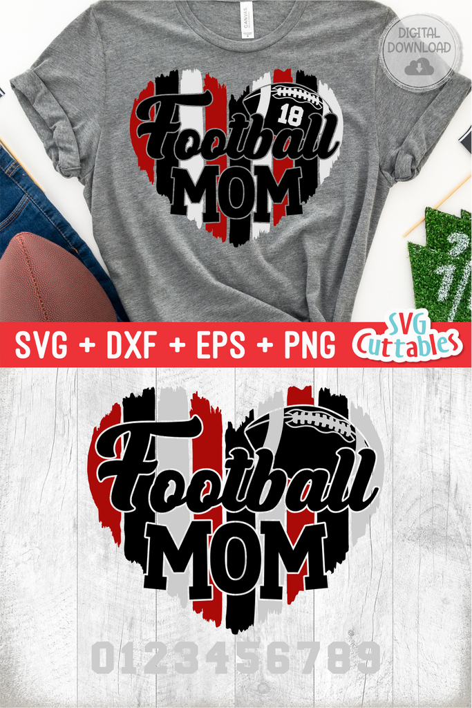 Football Heart Svg Football Svg Football Mom Shirt Cheer 