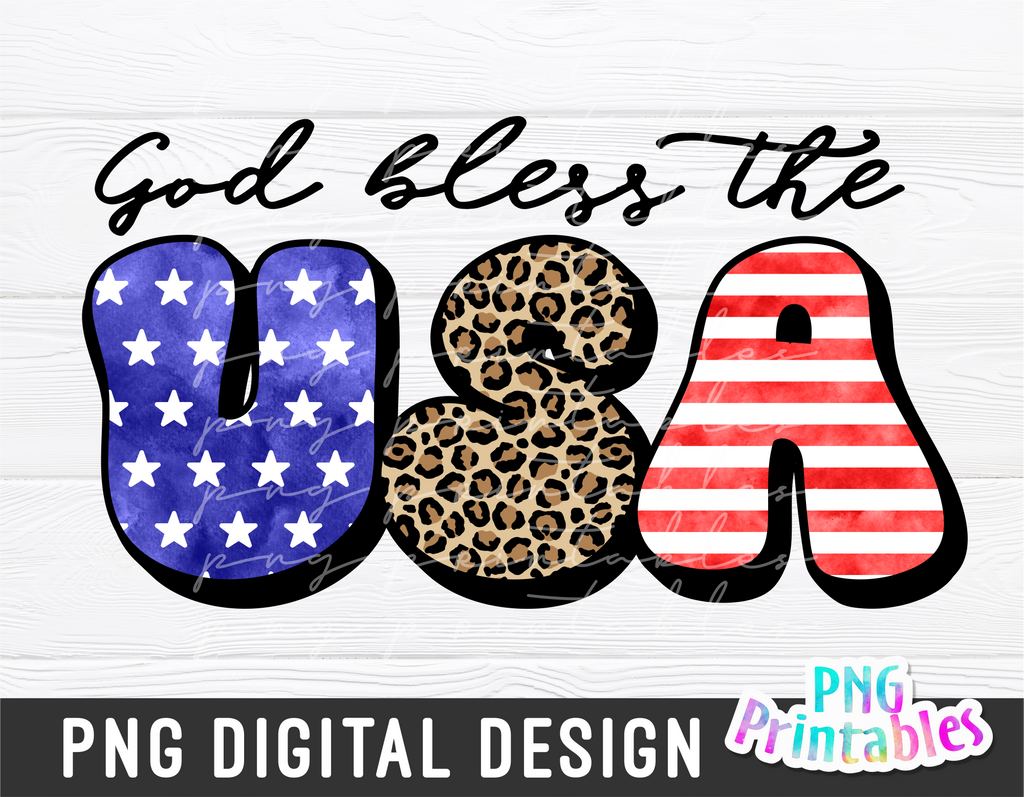 God Bless The USA | PNG Print File