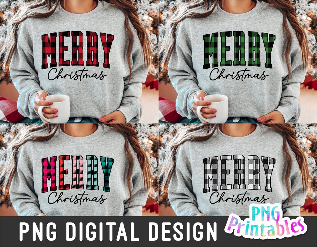 Merry Christmas Plaids | Sublimation PNG