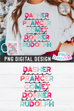 Reindeer Names Christmas | Sublimation PNG