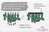 T-Ball Mom Template 001 | SVG Cut File