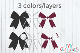 Three Color Cheer Bow | Monogram Frame SVG Cut File