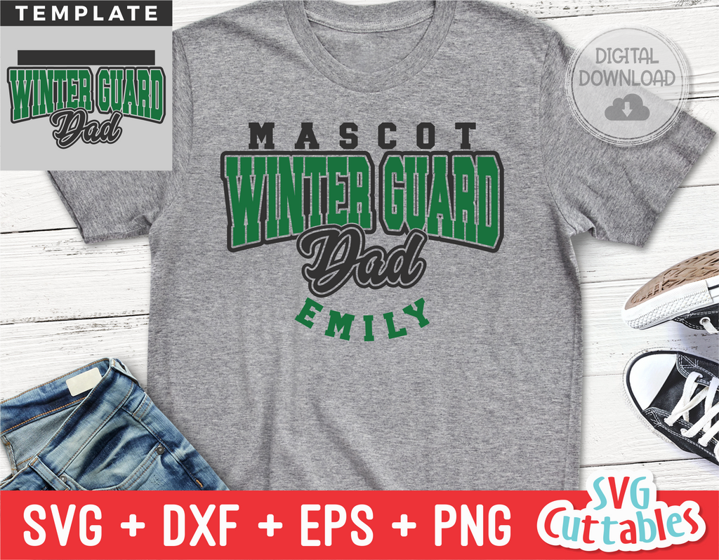 Winter Guard Dad Template 002 | Color Guard SVG