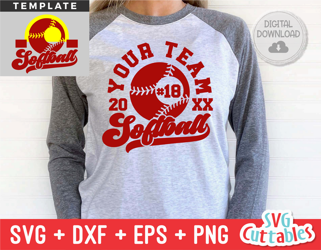 Softball Template 0031 | SVG Cut File