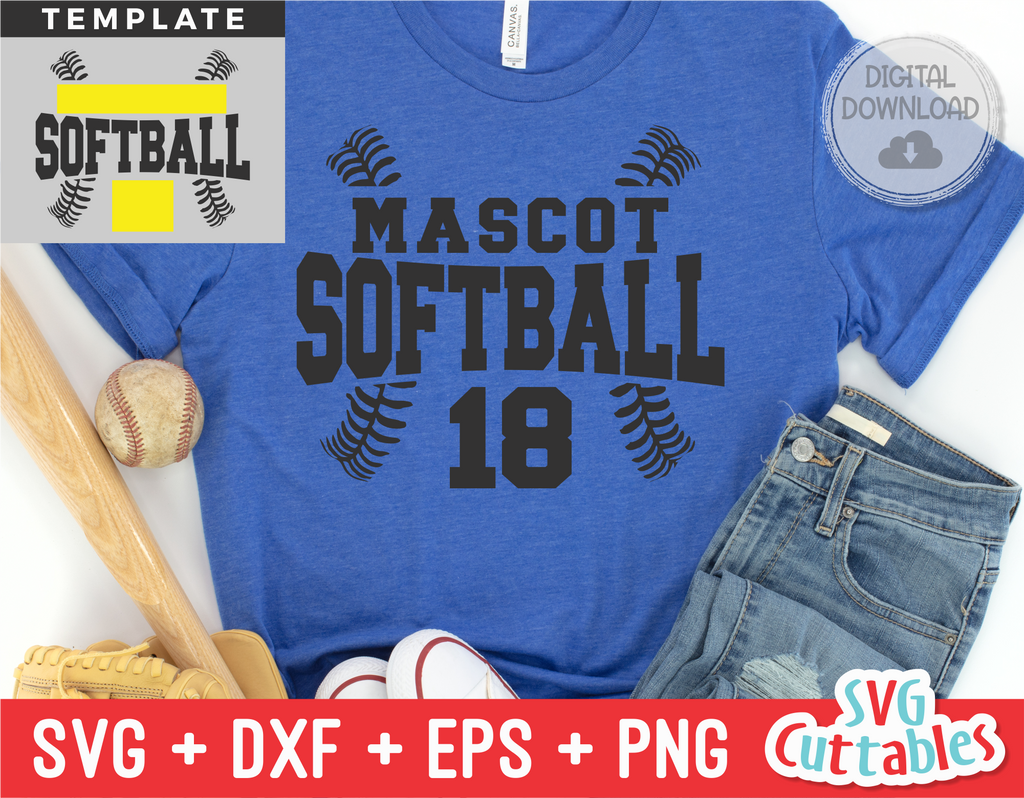 Softball Template 0032 | SVG Cut File