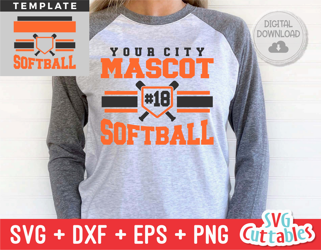 Softball Template 0033 | SVG Cut File