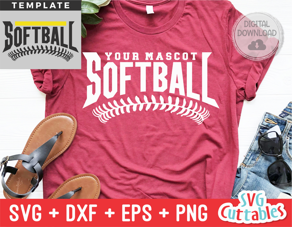 Softball Template 0034 | SVG Cut File