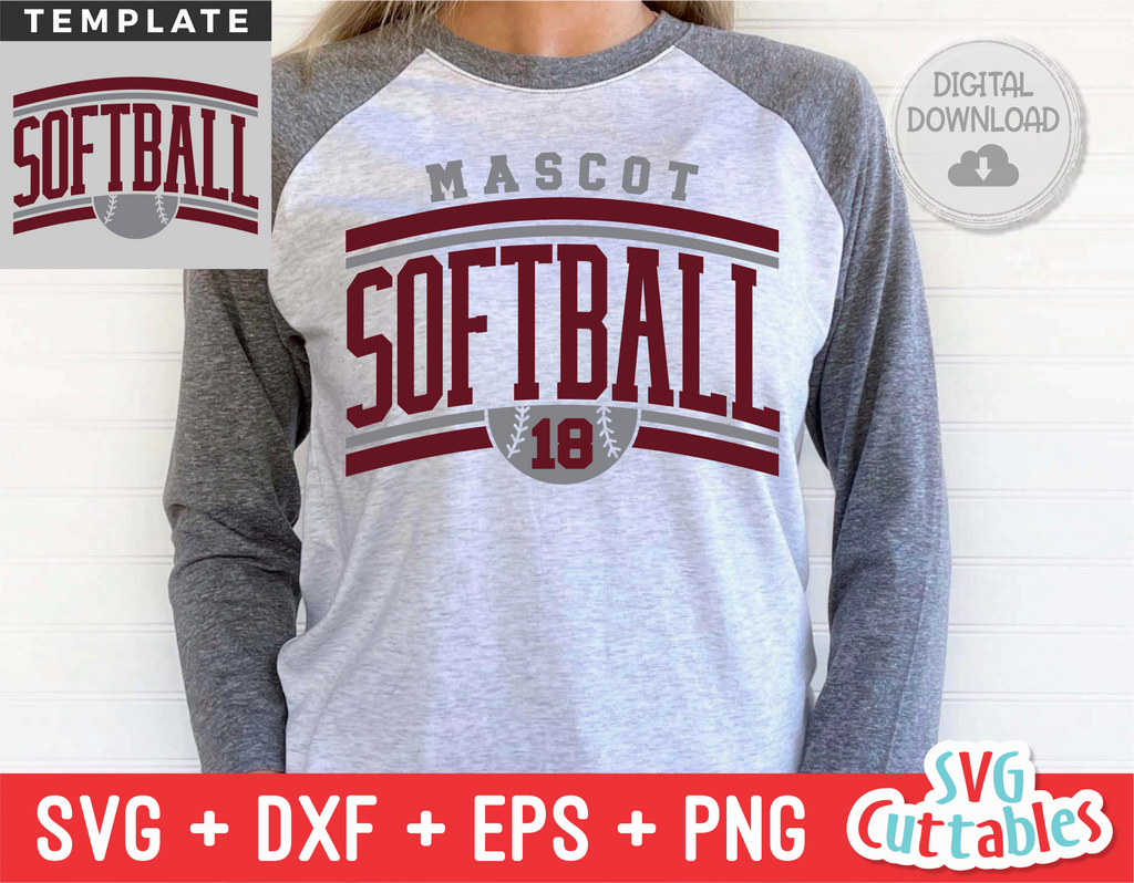 Softball Template 0036 | SVG Cut File