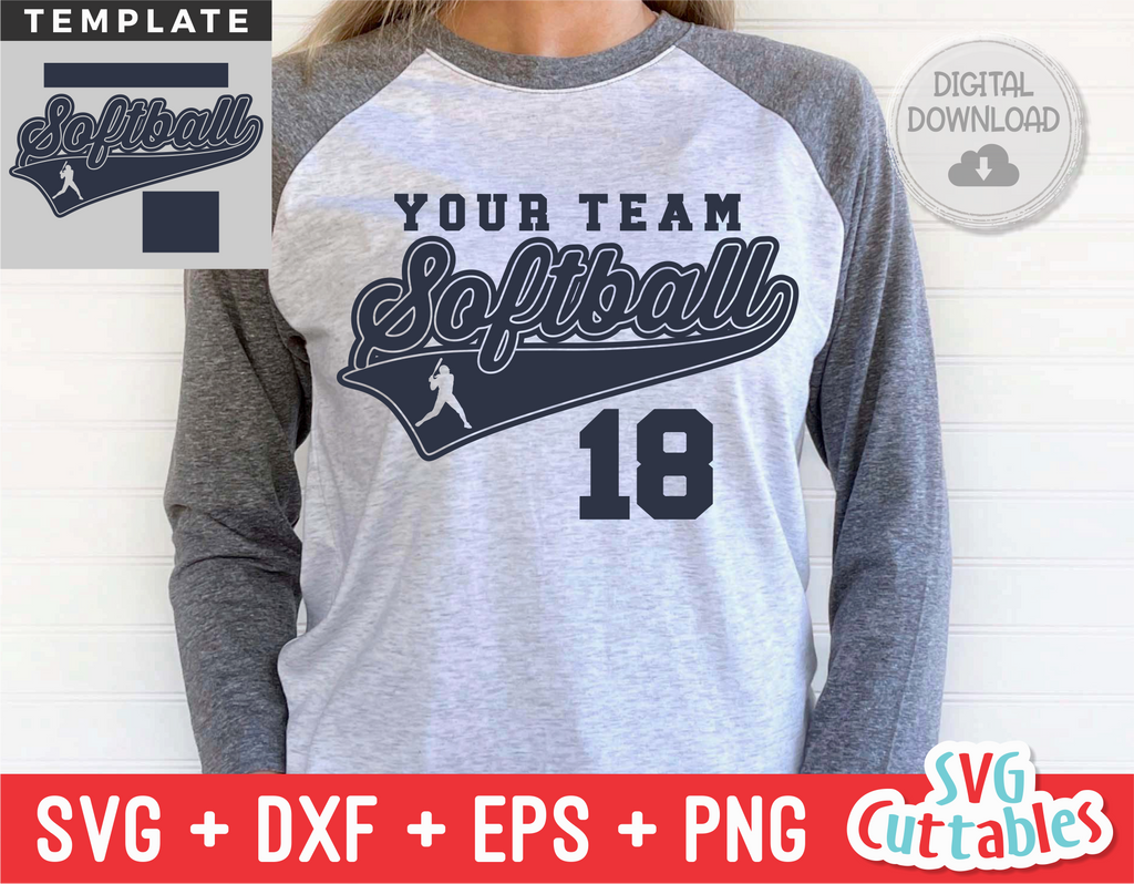 Softball Template 0038 | SVG Cut File