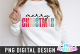 Merry Christmas Multi Color | Sublimation PNG