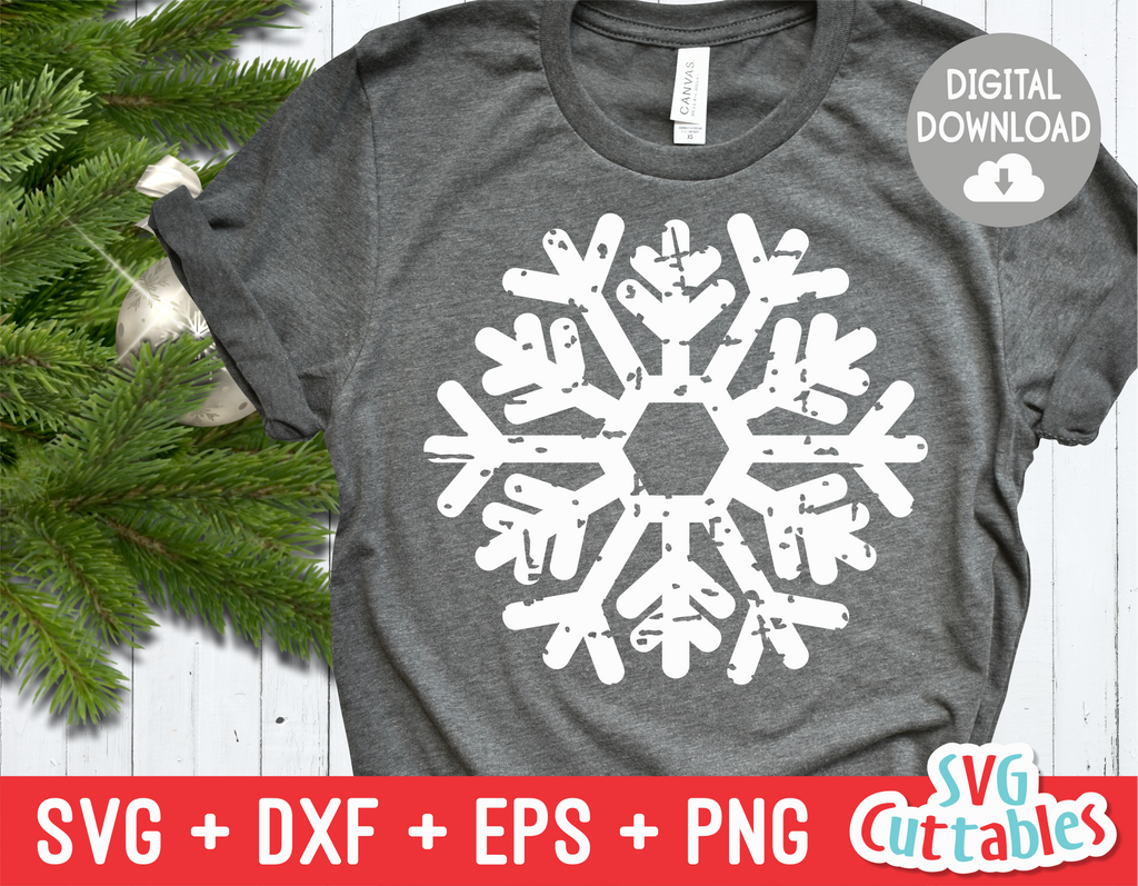 Distressed Snowflake | Cut File