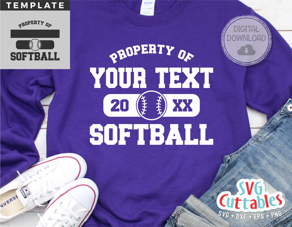 Softball Template 0051 | SVG Cut File
