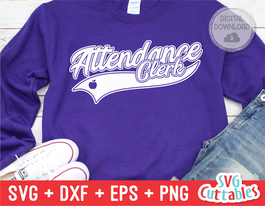 Attendance Clerk Swoosh | School SVG Cut File