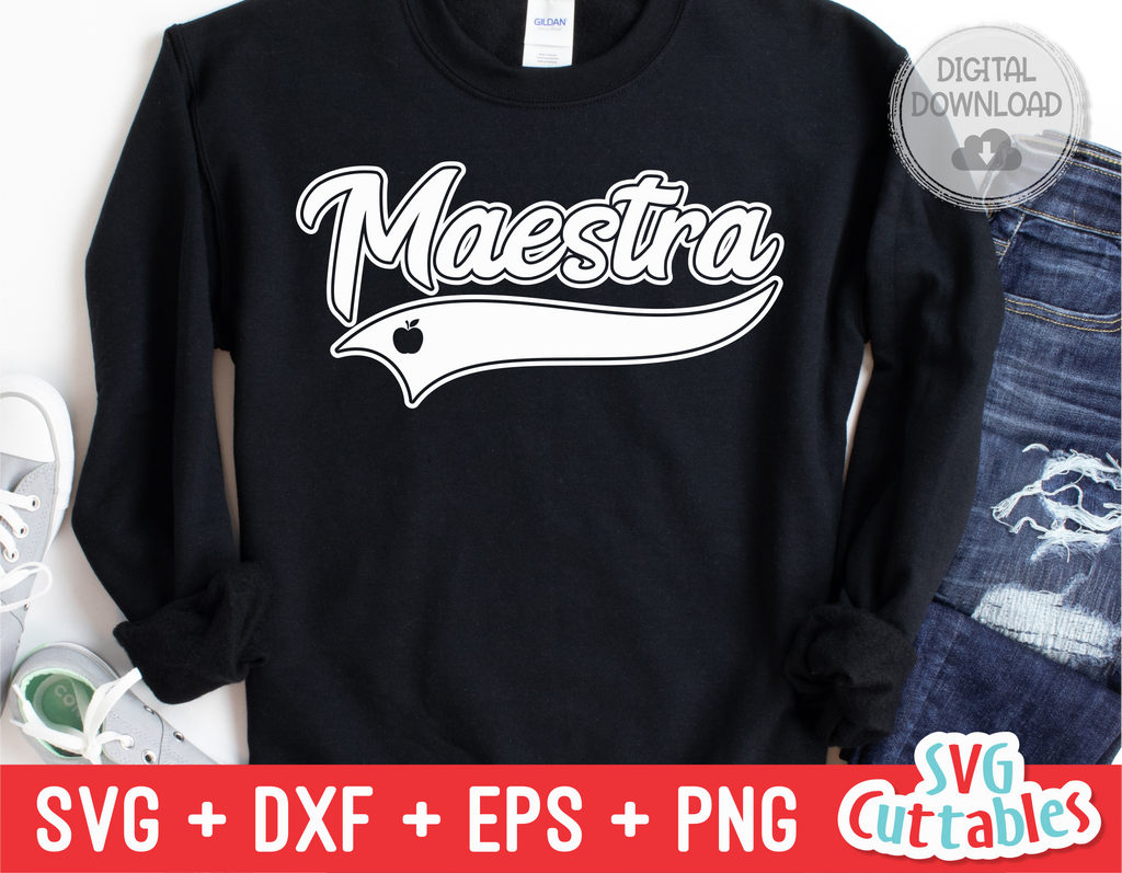 Maestra Swoosh | School SVG Cut File