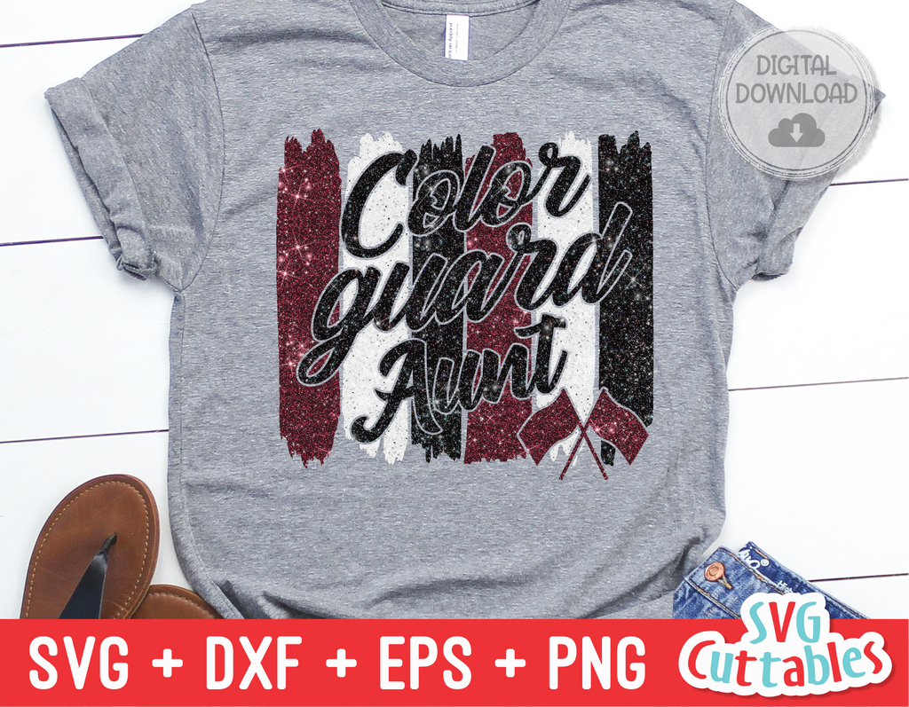 Color Guard Aunt Brush Strokes | SVG Cut File