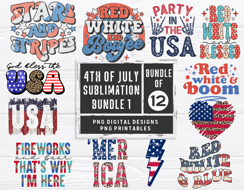 4th of July PNG Sublimation Bundle