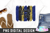 Blue Black Gold Brush Strokes | PNG Sublimation File