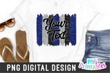 Blue Silver Black Brush Strokes | PNG Sublimation File