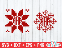 Christmas Monogram Vector, Christmas Sweater Monogram