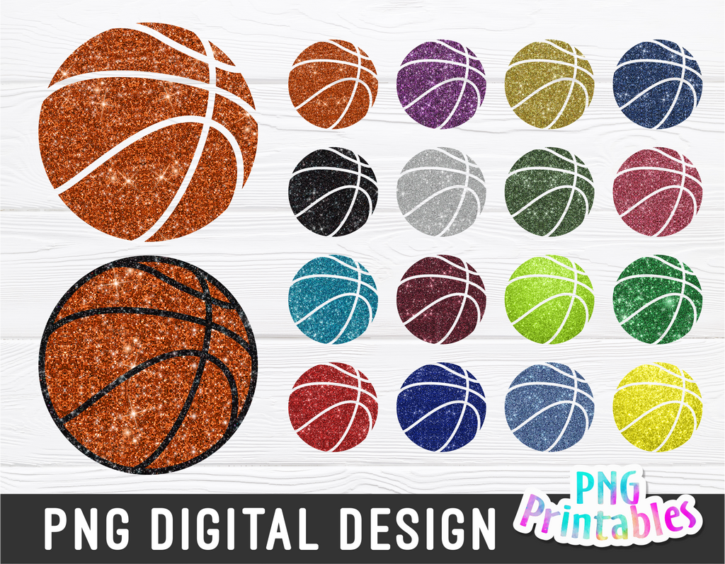 Glitter Basketball PNG Bundle