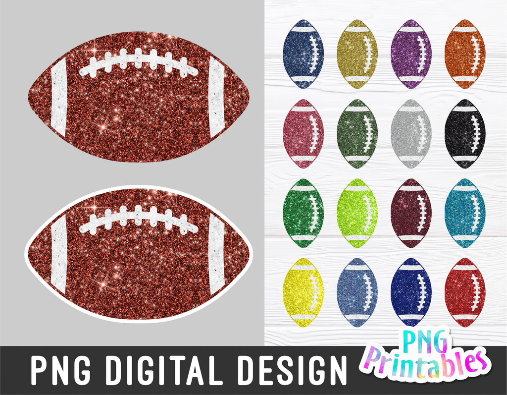 Glitter Football PNG Bundle