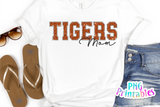 Glitter PNG Alphabet | Orange and Silver