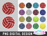 Glitter Volleyball PNG Bundle