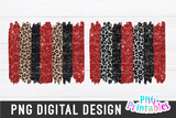 Leopard and Glitter Brush Strokes Bundle | PNG Bundle