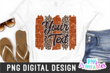 Orange and Leopard Brush Strokes | PNG Sublimation File