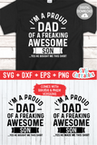 I'm A Proud Dad Of A Awesome Son  | Father's Day | SVG Cut File