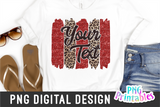 Red and Leopard Brush Strokes | PNG Sublimation File