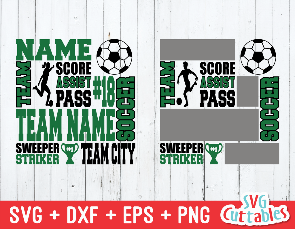 Soccer Subway Art, Girls / Boys version, SVG Template