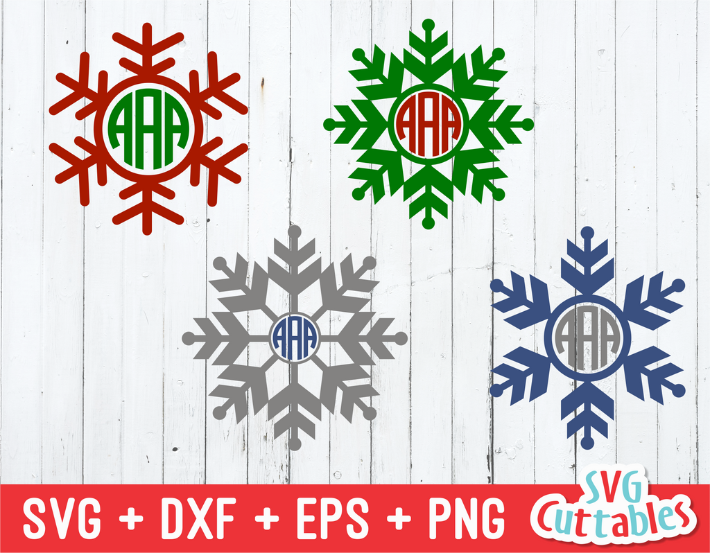 Snowflake Monogram frame, Christmas svg