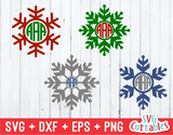 Snowflake Monogram frame, Christmas svg