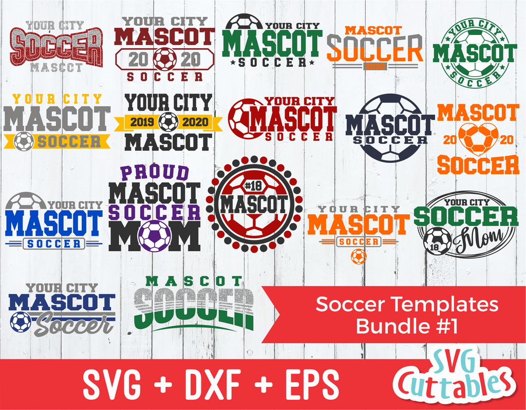 Soccer Template Bundle 1 | SVG Cut File